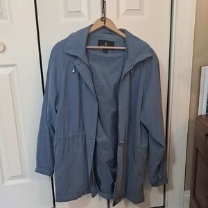London Fog Light Blue Casual Jacket With Hood